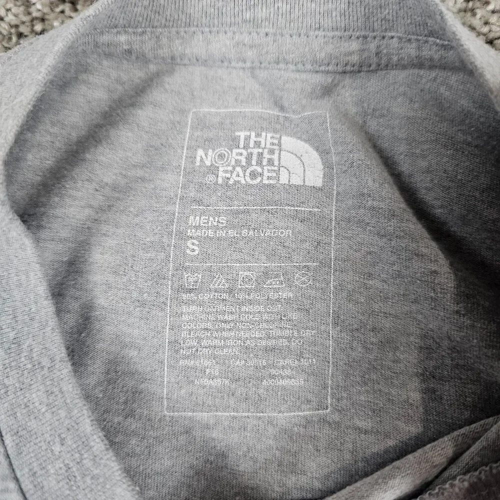 North Face Shirt Mens Small Gray Geometric Camping Tent Graphic Casual Outdoor